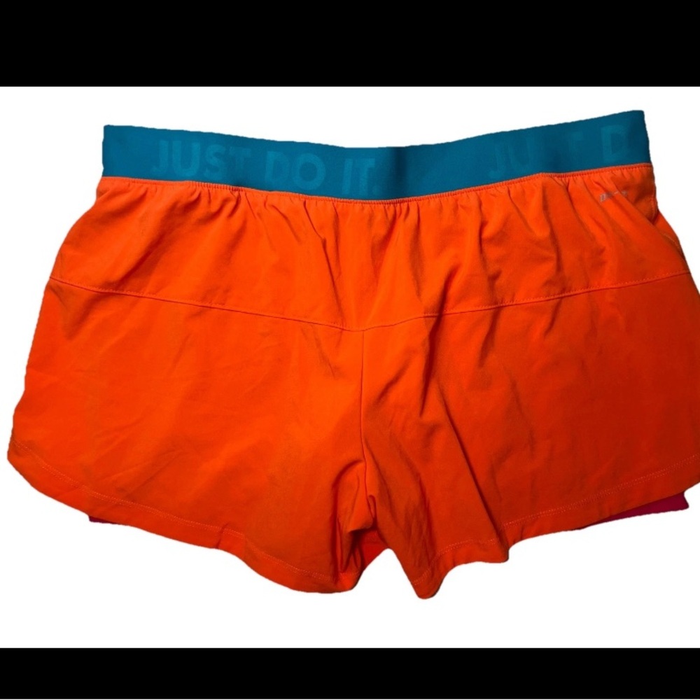 Nike Orange and Blue Athletic Shorts - Picture 2 of 3